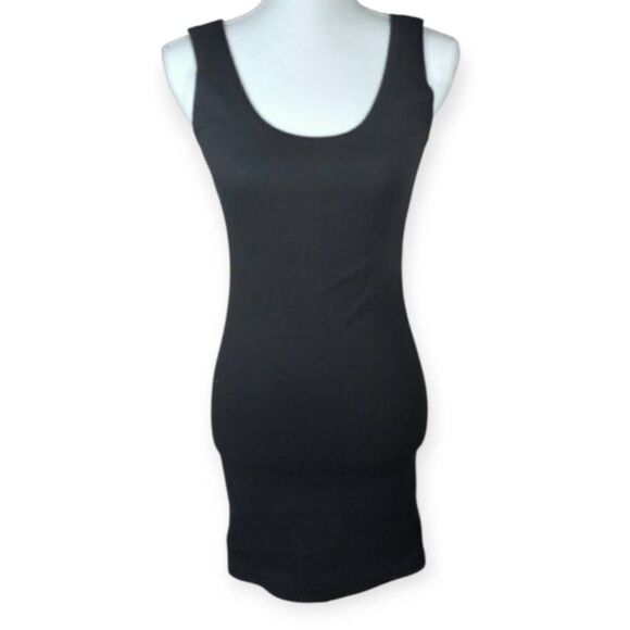 BLACK TANK BODYCON DRESS SZ.5 EUC. - Picture 1 of 6